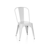 hjh OFFICE 645037 Chaise bistrot VANTAGGIO Brush Métal Blanc Mat, Style Industriel, empilable