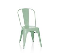hjh OFFICE 645040 Chaise bistrot VANTAGGIO Brush Métal Vert Pastel, Style Industriel, empilable