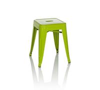 hjh OFFICE 645072 Tabouret bistrot VANTAGGIO Métal Vert, Tabouret au Look Industriel et Moderne, empilable