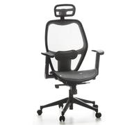 AIR-PORT | Dossier en tissu filet | Assise en tissu filet - Siège de bureau de qualité professionnelle gris argenté