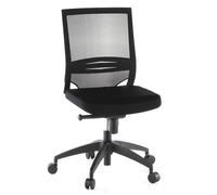 HJH Office Siège de bureau PORTO ECO - assise tissu, dossier en maille, sans accoudoirs - Noir