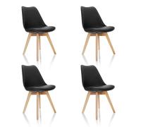 SCANDI lot de 4 - Chaise à coque Noir