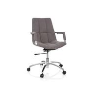 hjh OFFICE 670911 Chaise de Bureau SARANTO Tissu Gris Chaise de Bureau avec accoudoirs Design rétro, réglable en Hauteur