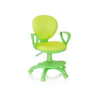 hjh OFFICE 670979 Chaise de Bureau pour Enfant Kid Colour Tissu Vert Fauteuil pivotant pour Enfant avec Repose-Pieds et Assise réglable en Hauteur