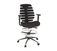 ERGO LINE II WORK tissu - Chaise de comptoir Noir