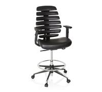 ERGO LINE II WORK | Cuir - Chaise de comptoir Noir