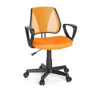 hjh OFFICE 725107 Chaise de Bureau pivotante pour Enfant KIDDY CD Dossier réglable en Hauteur, Tissu Maille Orange