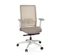 hjh OFFICE 738117 Chaises de Bureau Pure White Fauteuil Pivotant, Siège Ergonomique, Réglable en Hauteur, Beige