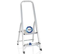 hjh OFFICE Échelle pliante à 2 marches SOLID I Échelle pliante en aluminium, échelle double, échelle de maison pouvant supporter jusqu'à 150 kg