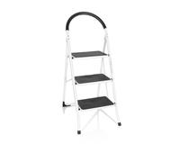 hjh OFFICE 801201 Echelle Pliante Solid W2 Acier 3 marches Blanc