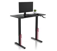 hjh OFFICE 802115 Bureau d'ordinateur réglable en Hauteur Stand CR 120x60 cm, Cadre en Acier, Bureau Assis-Debout, Réglage par Levier, Noir