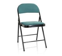 hjh OFFICE 803012 Chaise Pliante rembourrée TUDELA I Velours Turquoise Chaise Visiteur Pliante, Charge maximale 130kg