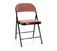 TUDELA I | Tissu velours - Chaise pliante Rose