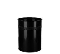 hjh OFFICE 830014 Clean III Corbeille à Papier en métal Noir 15 l 32 x 26 cm