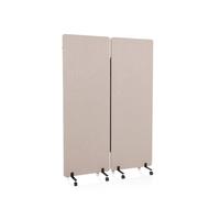 hjh OFFICE 891000 Cloison de Séparation Acoustique Mobiles FLEXMIUT 177 x 60 cm, Lot de 2, Paravent avec roulettes et Patins, Tissu Taupe