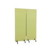 hjh OFFICE 891002 Cloison de Séparation Acoustique Mobiles FLEXMIUT 177 x 60 cm, Lot de 2, Paravent avec roulettes et Patins, Tissu Vert