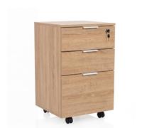 hjh OFFICE Bac à roulettes verrouillable, conteneur de bureau avec tiroirs | Armoire d'appoint mobile avec roulettes, organisation sur le lieu de travail