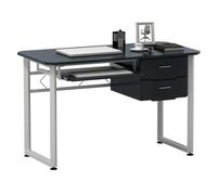 hjh OFFICE Bureau WORKFLOW Panneau de copeaux avec revêtement de mélamine Graphite/Blanc