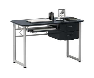 hjh OFFICE Bureau WORKFLOW Panneau de copeaux avec revêtement de mélamine Graphite/Blanc