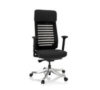 hjh OFFICE Chaise de Bureau ASGON Tissu Noir Chaise de Bureau Ergonomique avec Dossier résille, Profondeur d'assise réglable