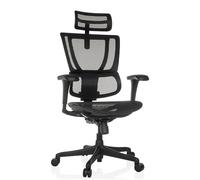 HJH Office Fauteuil de bureau ERGOHUMAN SLIM ECO M GEN2 — tissu maille, soutien lombaire — Noir
