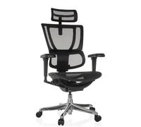 hjh OFFICE Chaise de Bureau Ergonomique ERGOHUMAN Slim Ultra GEN2 Design Original, Fauteuil de Bureau avec Soutien Lombaire Flexible, résille, Noir