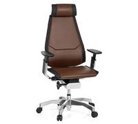 GENIDIA PRO | Cuir - Siège de bureau haut de gamme Marron/Noir