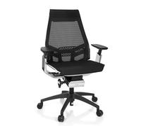 GENIDIA SMART WHITE CM | tissu maille - Siège de bureau de qualité professionnelle noir / blanc / chrome
