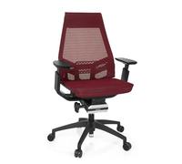 GENIDIA SMART BLACK | tissu maille - Siège de bureau de qualité professionnelle Rouge/Noir