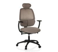 HJH Office Chaise de bureau RI-COVER ergonomique appui-lordose réglable dossier respirant gris