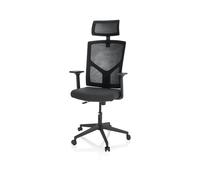 HJH Office Siège de bureau BRETON B pivotant réglable en hauteur dossier en filet Noir