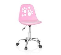 hjh OFFICE Chaise de Bureau pour Enfant Fancy I Fauteuil pivotant sans accoudoirs, Siège à roulettes avec Hauteur réglable, Rose 742004