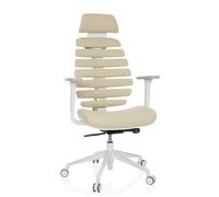 HJH Office Siège de bureau ERGO LINE W en tissu qualité professionnelle Salted Caramel
