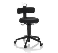 TOP WORK FLEX tissu - Tabouret pivotant Noir
