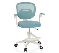 hjh OFFICE Chaise Enfant avec Repose-Pieds KIDDY Smart Chaise de Bureau avec accoudoirs rabattables, Dossier Respirant, Aqua