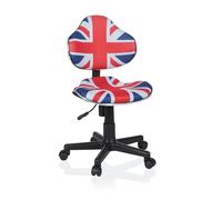 HJH Office – Chaise pivotante pour enfants KIDDY GTI-2 – tissu – Bleu/Rouge/Blanc