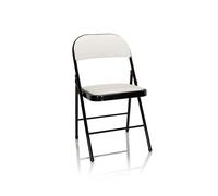 hjh OFFICE Chaise Pliante rembourrée en Cuir synthétique TUDELA Chaise Visiteur, Charge maximale 130 kg, Blanc 803001