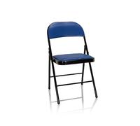 hjh OFFICE Chaise Pliante rembourrée en Cuir synthétique TUDELA Chaise Visiteur, Charge maximale 130 kg, Bleu 803002
