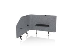 hjh OFFICE Cloison Acoustique pour Bureau FLEXMIUT T Top 50 x 160 cm Tissu de Protection visuelle, cloison de Bureau, Gris, 891015