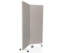 hjh OFFICE Cloison Mobile Acoustique Lot de 2 177 x 60 cm FLEXMIUT 1 Tissu Séparation de pièce avec roulettes & Patins, Gris