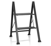 hjh OFFICE Échelle pliante 2nombre de marches SOLID W5 Aluminium, acier Échelle pliante, escabeau, échelle de ménage à charge maximale 150 kg