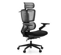 HJH Office – Siège de bureau Ergo U2 Flex3, dossier résille, assise tissu, lombaire réglable – Noir