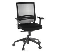hjh OFFICE Porto Base Siège de Bureau Type Fauteuil de Direction - Assise en Tissu/Dossier en Maille - Noir