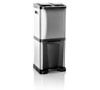 hjh OFFICE Poubelle 32 litres CLEAN VII Poubelle à tri sélectif rectangulaire pour cuisine, bureau avec Step-On 78.0 x 32.0 x 32.0 cm