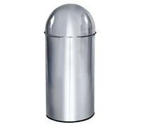 hjh OFFICE Poubelle 35 litres PUSH 35L Poubelle à tri sélectif ronde pour cuisine, bureau avec couvercle basculant 66.0 x 30.0 x 30.0 cm