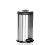 hjh OFFICE Poubelle CLEAN X acier, 40L, poubelle à fermeture hermétique, poubelle à pédale hygiénique, argent, 741103