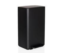 hjh OFFICE Poubelle de cuisine, 30 litres CLEAN NATURA Softclose Poubelle en métal, Poubelle à pédale avec seau intérieur, Noir mat