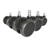 5x ROLO No-Noise 11mm/65mm Sols durs - Roulettes Noir