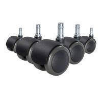 5x ROLO FIX 10mm/50mm Sols durs - Roulettes Noir