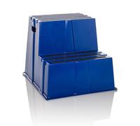 hjh OFFICE Tabouret marchepied TIO-E2 antidérapant pour Usage Domestique et Commercial 2 marches, Dimensions (H x L x P): 51 x 57 x 65 cm, 830121, Bleu